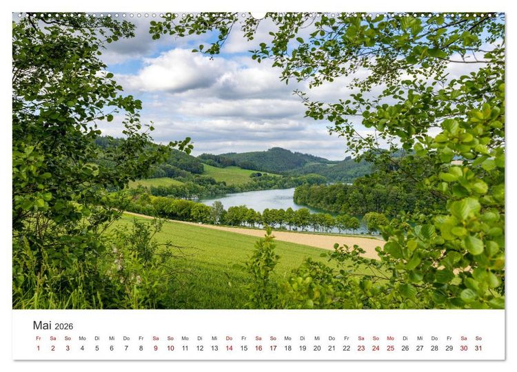 Produktbild: Sauerland - hier muss man mal gewesen sein (hochwertiger Premium Wandkalender 2026 DIN A2 quer), Kunstdruck in Hochglanz