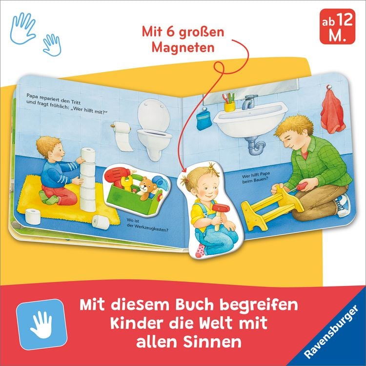 Produktbild: ministeps: Mein erstes Magnetbuch: Wer baut was? Bei mir zu Hause