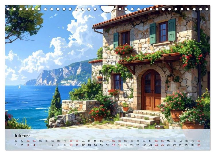 Produktbild: Romantische italienische H&auml;user am Meer (Wandkalender 2027 DIN A4 quer), CALVENDO Monatskalender