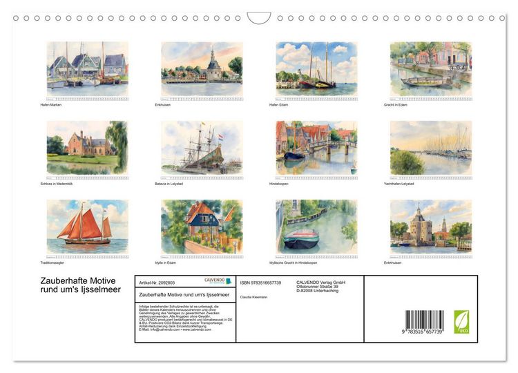 Produktbild: Zauberhafte Motive rund um's Ijsselmeer (Wandkalender 2026 DIN A3 quer), CALVENDO Monatskalender