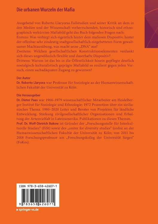Produktbild: Die urbanen Wurzeln der Mafia