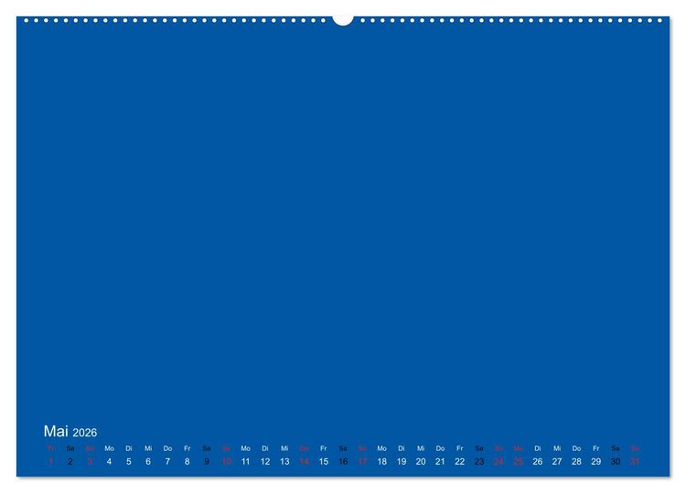 Produktbild: Bastelkalender - Blau (Wandkalender 2026 DIN A2 quer), CALVENDO Monatskalender