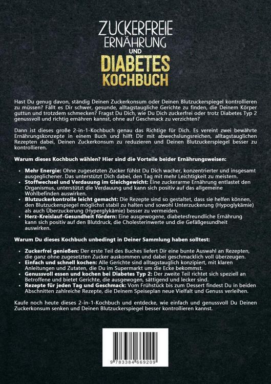 Produktbild: Zuckerfreie Ern&auml;hrung und Diabetes Kochbuch