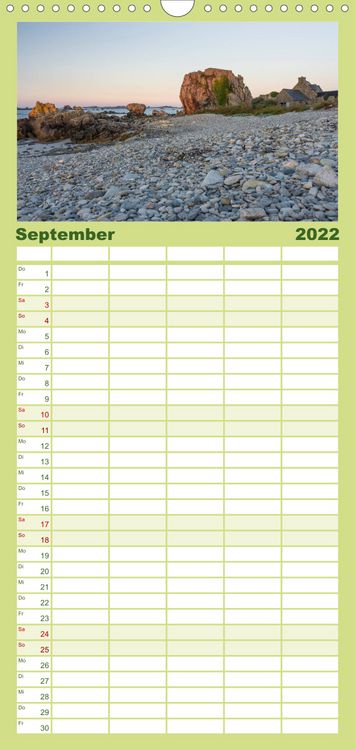 Produktbild: Familienplaner Sehnsucht Bretagne (Wandkalender 2022 , 21 cm x 45 cm, hoch)