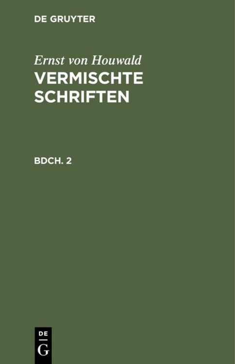 Produktbild: Vermischte Schriften. Bdch. 2