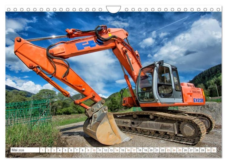 Produktbild: Baumaschinen - Maschinen auf der Baustelle (Wandkalender 2026 DIN A4 quer), CALVENDO Monatskalender