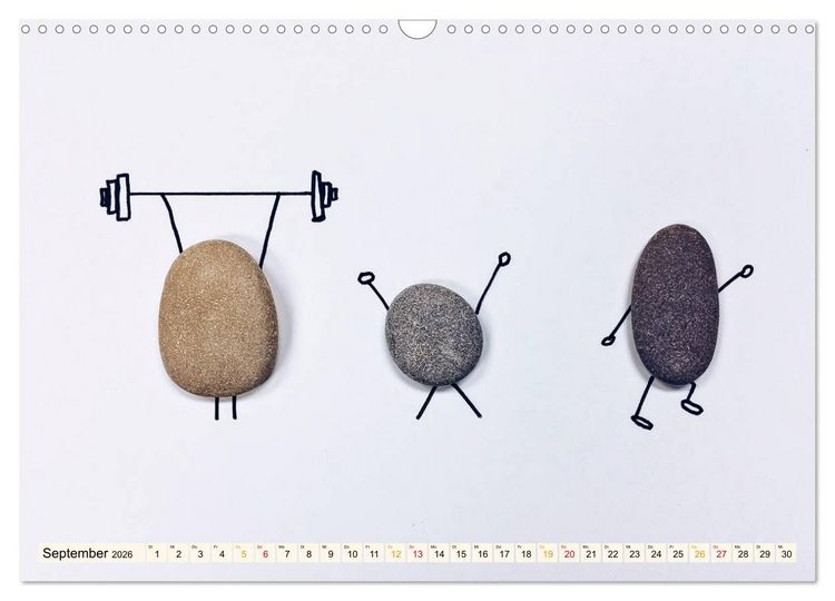 Produktbild: Bezaubernde Steine - Kieselkunst (Wandkalender 2026 DIN A3 quer), CALVENDO Monatskalender
