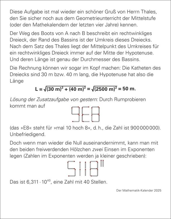 Produktbild: Der Mathematik-Kalender Tagesabrei&szlig;kalender 2025 - Nachts teile ich heimlich durch Null