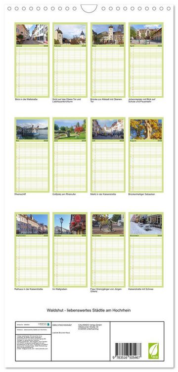 Produktbild: Familienplaner 2026 - Waldshut - liebenswertes St&auml;dtle am Hochrhein mit 5 Spalten (Wandkalender, 21 x 45 cm) CALVENDO