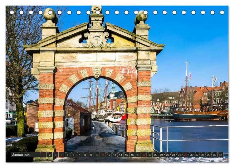 Produktbild: EMDEN maritime Seehafenstadt (Tischkalender 2026 DIN A5 quer), CALVENDO Monatskalender
