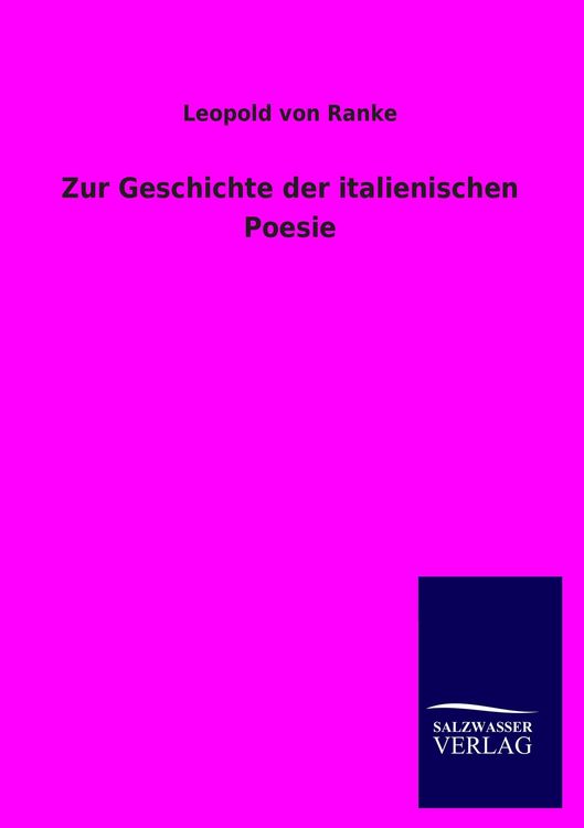 Produktbild: Zur Geschichte der italienischen Poesie