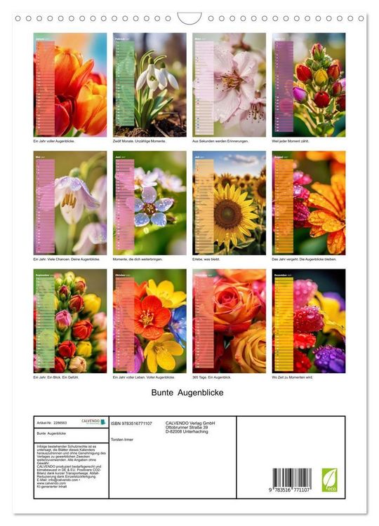 Produktbild: Bunte Augenblicke (Wandkalender 2027 DIN A3 hoch), CALVENDO Monatskalender