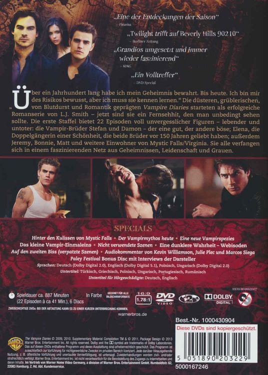 Produktbild: The Vampire Diaries - Staffel 1 [6 DVDs]