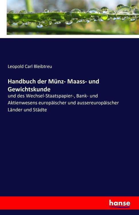 Produktbild: Handbuch der M&uuml;nz- Maass- und Gewichtskunde