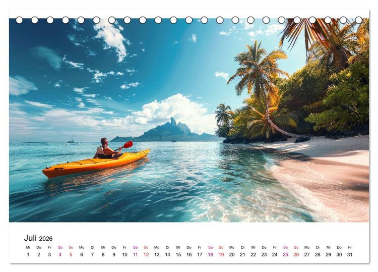 Produktbild: Kajak Erlebnisse (Tischkalender 2026 DIN A5 quer), CALVENDO Monatskalender