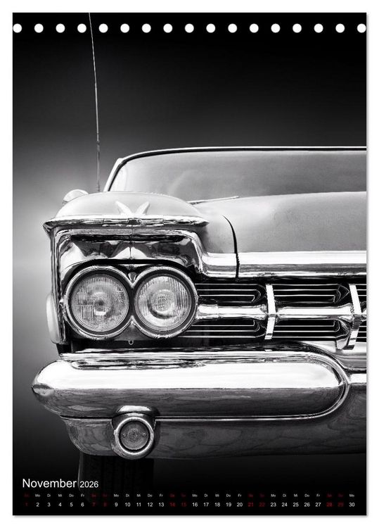 Produktbild: Amerikanische Autos aus den Jahren 1957 bis 1976 Frontansichten (Tischkalender 2026 DIN A5 hoch), CALVENDO Monatskalender