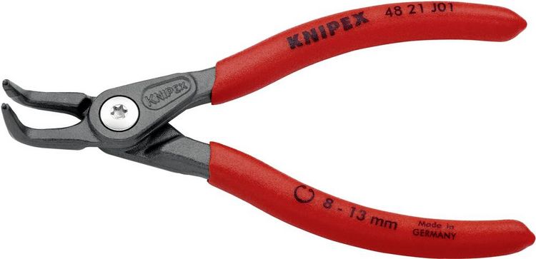 Produktbild: Knipex 48 21 J01 Seegeringzange Passend f&uuml;r (Seegeringzangen) Innenringe 8-13 mm Spitzenform (Details) abgewinkelt 90&deg;
