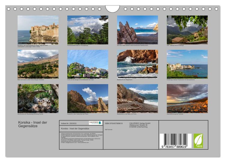 Produktbild: Korsika - Insel der Gegens&auml;tze (Wandkalender 2026 DIN A4 quer), CALVENDO Monatskalender