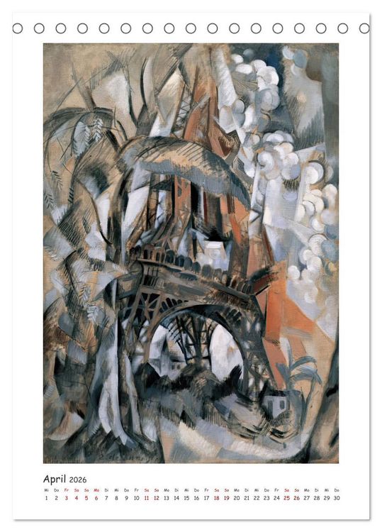 Produktbild: Eiffelturm - Robert Delaunay (Tischkalender 2026 DIN A5 hoch), CALVENDO Monatskalender