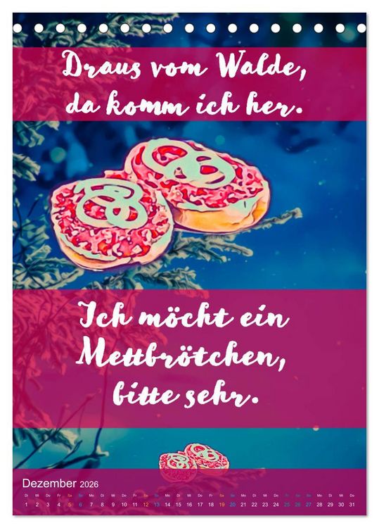 Produktbild: Mettbr&ouml;tchen Tr&auml;ume - Mettkalender (Tischkalender 2026 DIN A5 hoch), CALVENDO Monatskalender