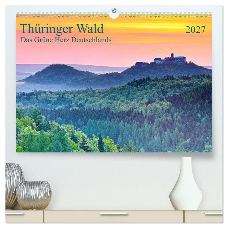 Produktbild: Th&uuml;ringer Wald Das Gr&uuml;ne Herz Deutschlands (hochwertiger Premium Wandkalender 2027 DIN A2 quer), Kunstdruck in Hochglanz