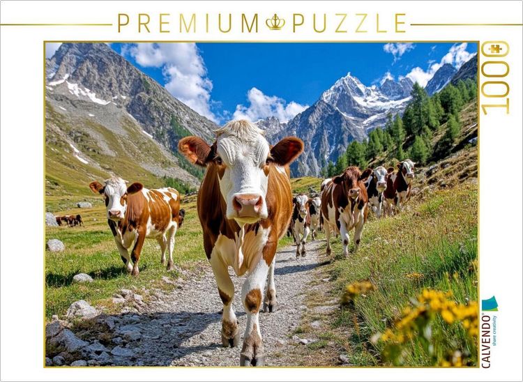 Produktbild: CALVENDO Puzzle Hier wird schon mal der Almabtrieb ge&uuml;bt | 1000 Teile Lege-Gr&ouml;&szlig;e 64x48cm Foto-Puzzle f&uuml;r gl&uuml;ckliche Stunden