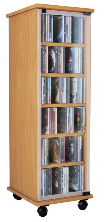 Produktbild: Holz CD DVD Stand Regal Schrank Valenza Glast&uuml;r