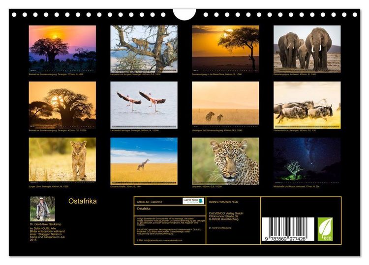 Produktbild: Ostafrika (Wandkalender 2027 DIN A4 quer), CALVENDO Monatskalender