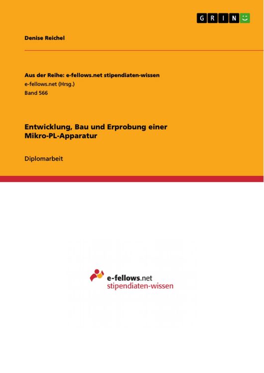 Produktbild: Entwicklung, Bau und Erprobung einer Mikro-PL-Apparatur