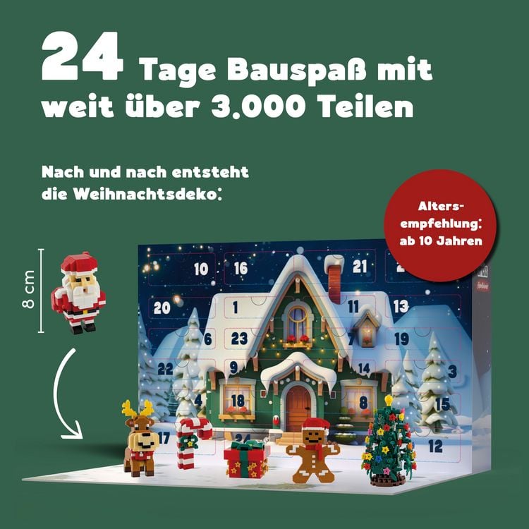 Produktbild: TOPP Bricks Adventskalender &ndash; 24 weihnachtliche Sets aus Mini-Klemmbausteinen