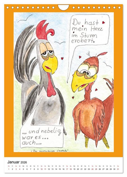 Produktbild: Das mecklenburger Landhuhn "Krisenh&uuml;hner" (Wandkalender 2026 DIN A4 hoch), CALVENDO Monatskalender