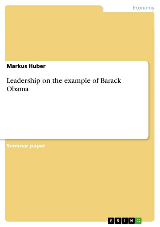 Produktbild: Leadership on the example of Barack Obama