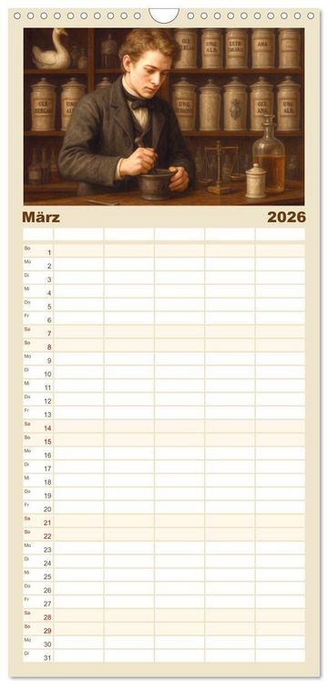Produktbild: Familienplaner 2026 - Theodor Fontane mit 5 Spalten (Wandkalender, 21 x 45 cm) CALVENDO