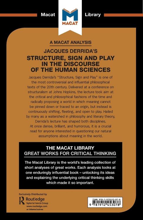 Produktbild: An Analysis of Jacques Derrida's Structure, Sign, and Play in the Discourse of the Human Sciences