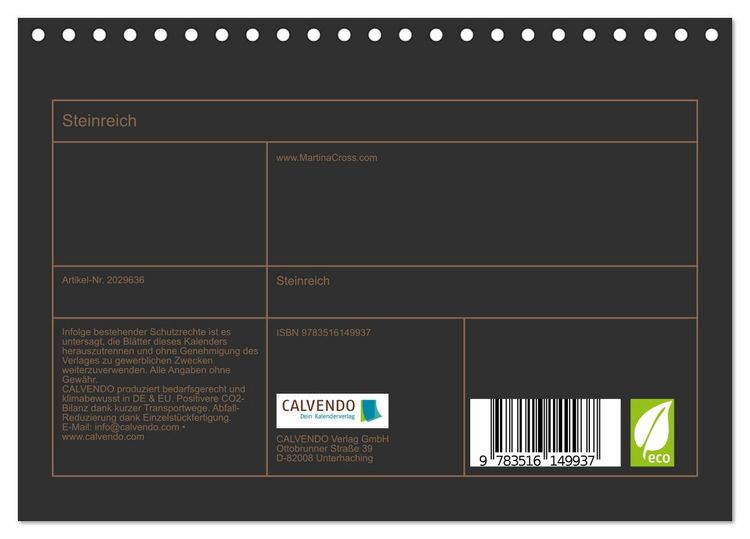 Produktbild: Steinreich (Tischkalender 2026 DIN A5 quer), CALVENDO Monatskalender