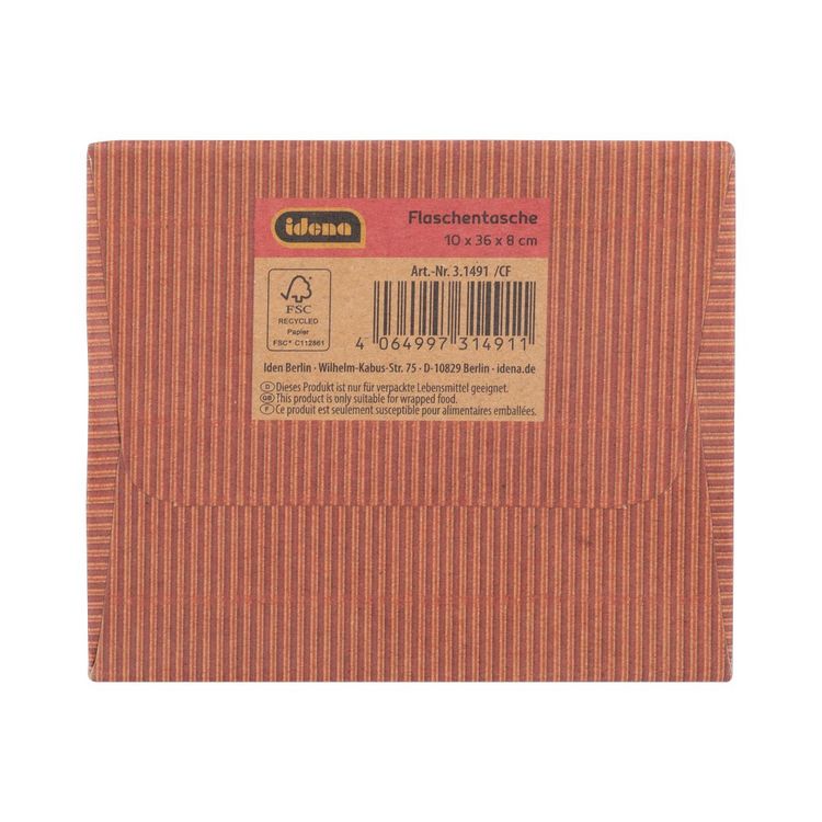 Produktbild: Idena Flaschentasche mit Fenster kupfer 10x36x8cm 210g/m&sup2;