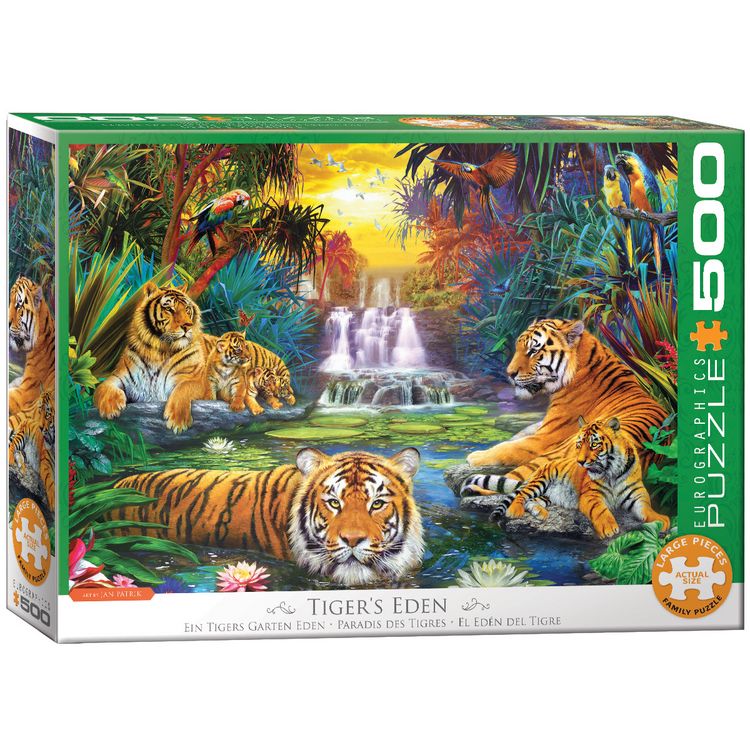 Produktbild: Family Puzzle 500 Teile - Oversize - Tigers Eden