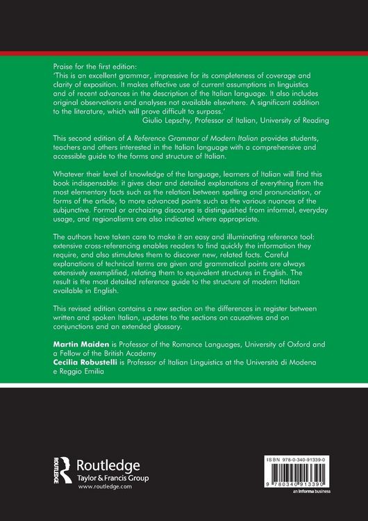 Produktbild: A Reference Grammar of Modern Italian