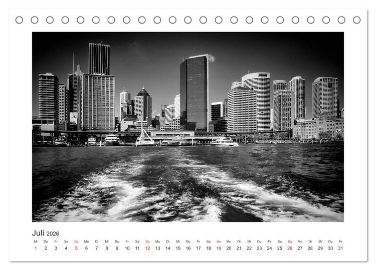 Produktbild: SYDNEY Monochrom (Tischkalender 2026 DIN A5 quer), CALVENDO Monatskalender