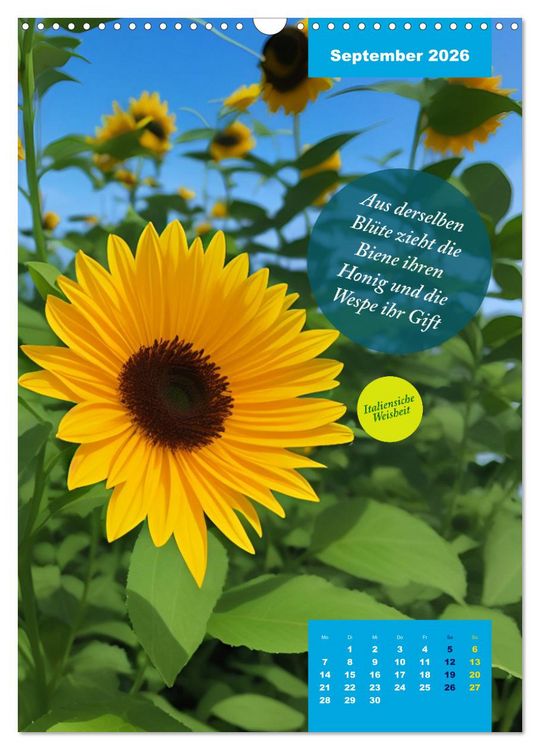 Produktbild: Verr&uuml;ckt nach BLUMEN Artwork - Farben - Zitate (Wandkalender 2026 DIN A3 hoch), CALVENDO Monatskalender