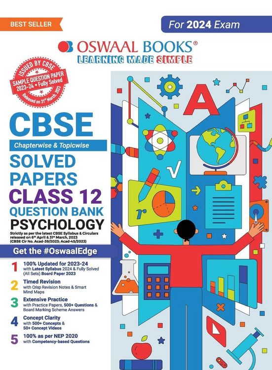 Produktbild: Oswaal CBSE Chapterwise Solved Papers 2023-2014 Psychology Class 12th (2024 Exam)