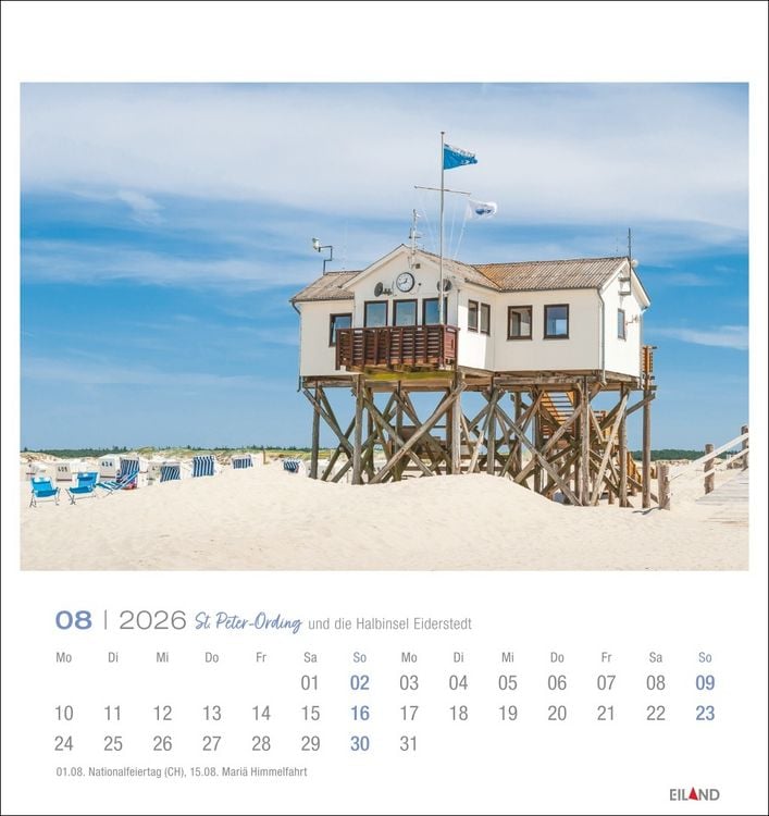 Produktbild: St. Peter-Ording und die Halbinsel Eiderstedt Postkartenkalender 2026