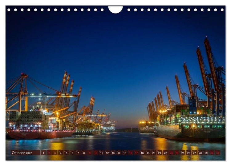 Produktbild: Magic Nights Containerschiffe (Wandkalender 2027 DIN A4 quer), CALVENDO Monatskalender