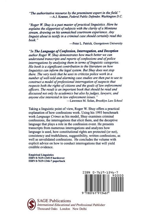 Produktbild: The Language of Confession, Interrogation, and Deception
