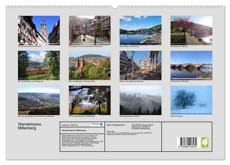 Produktbild: Wanderbares Miltenberg (hochwertiger Premium Wandkalender 2027 DIN A2 quer), Kunstdruck in Hochglanz