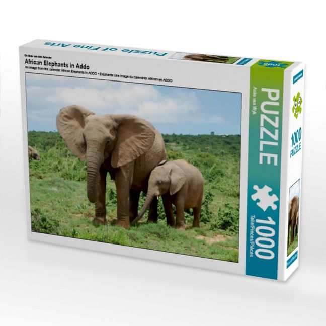 Produktbild: CALVENDO Puzzle Ein Motiv aus dem Kalender African Elephants in Addo | 1000 Teile Lege-Gr&ouml;&szlig;e 64x48cm Foto-Puzzle f&uuml;r gl&uuml;ckliche Stunden
