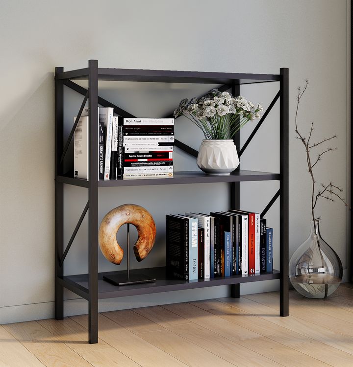 Produktbild: Holz Metall Stand Regal B&uuml;ro B&uuml;cher Insasi 2fach