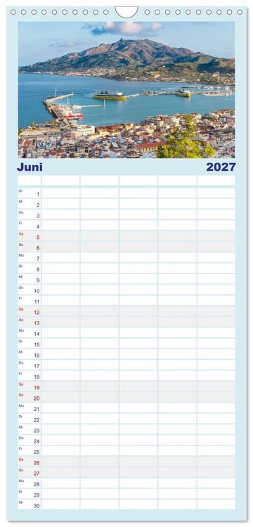 Produktbild: Familienplaner 2027 - Zakynthos - die liebenswerte Insel mit 5 Spalten (Wandkalender, 21 x 45 cm) CALVENDO