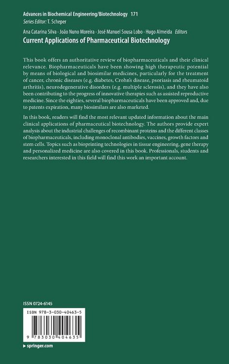Produktbild: Current Applications of Pharmaceutical Biotechnology