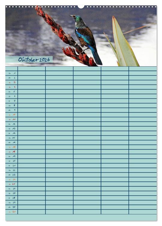 Produktbild: Tierischer Familienplaner (hochwertiger Premium Wandkalender 2026 DIN A2 hoch), Kunstdruck in Hochglanz
